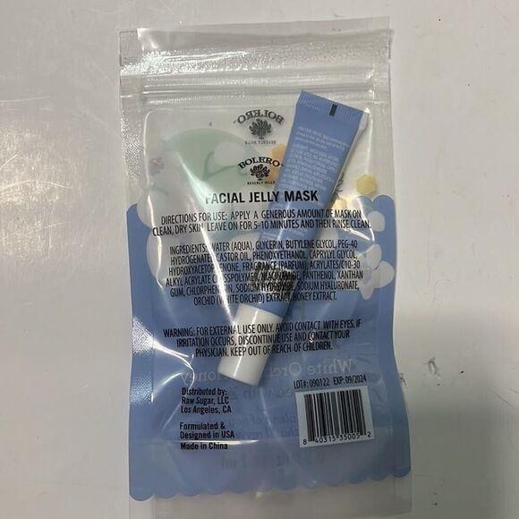 NWT BOLERO FACIAL JELLY MASK WHITE ORCHID & HONEY 0.5 fl‎ Oz - Picture 2 of 4
